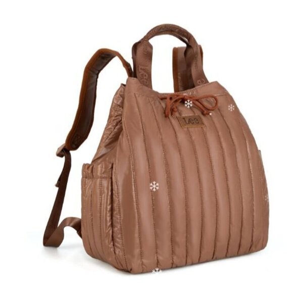 LEE49-002 LEE Quilted Puffer Drawstring Backpack " - Picture 4 of 7